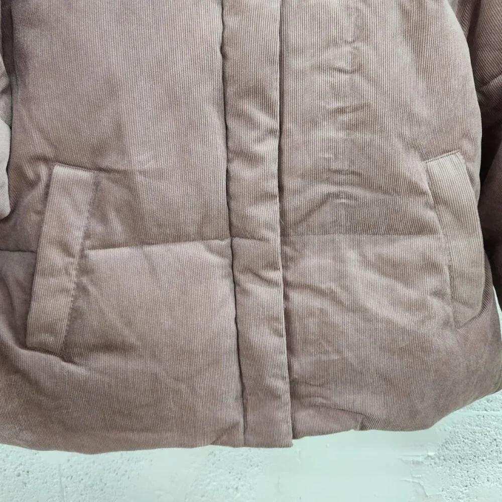 Levi’s Women’s Corduroy Puffer Jacket Mauve Pink Size XL - Picture 6 of 9